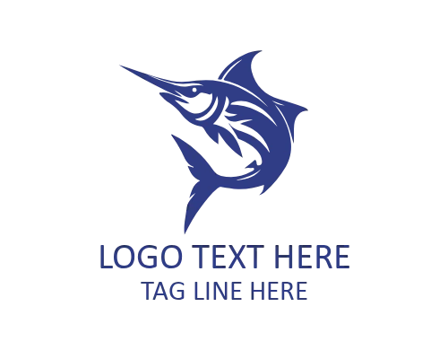 Minimal Marlin Fish Silhouette Logo for Clean Marine Branding