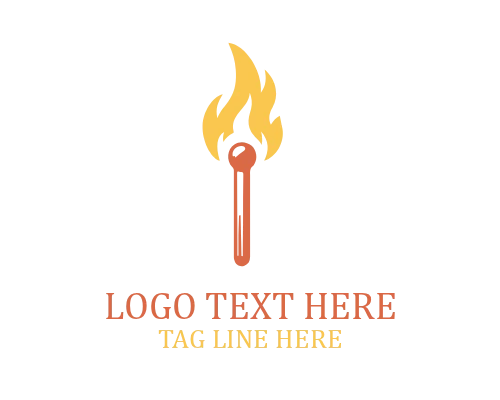 Minimal Match Stick Logo
