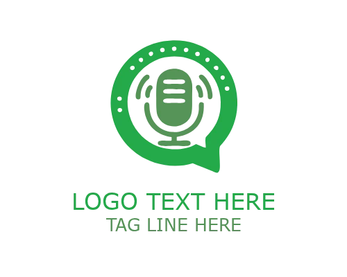 Minimal Microphone Circle Podcast Logo for Audio Branding