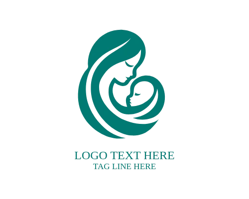 Minimal Mom Baby Icon Logo