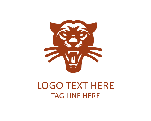 Minimal Monoline Panther Logo