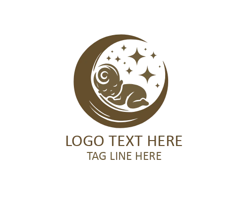 Minimal Moon Kids Logo for Children’s Products and Education Brands