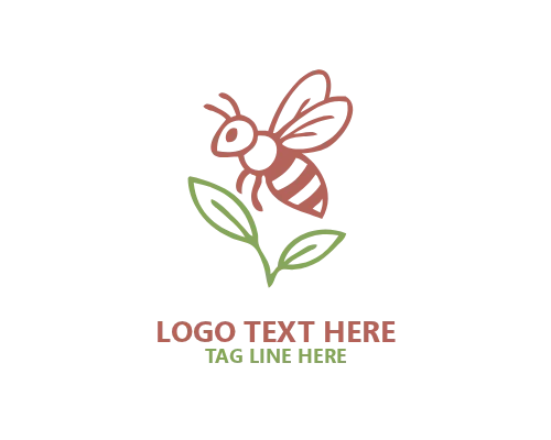 Minimal Nature Honey Bee Logo