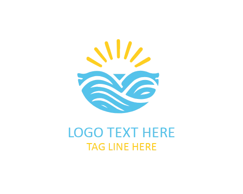 Minimal Ocean Wave Logo