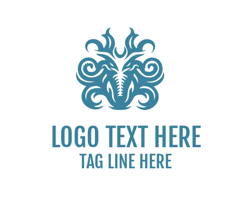 Minimal Octopus Line Art Logo