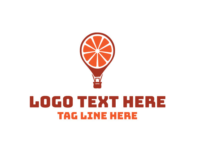 Minimal Orange Balloon Logo