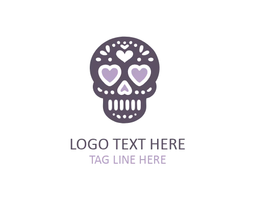 Minimal Ornate Sugar Skull Logo