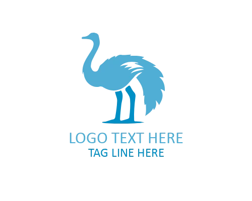 Minimal Ostrich Head Outline Logo
