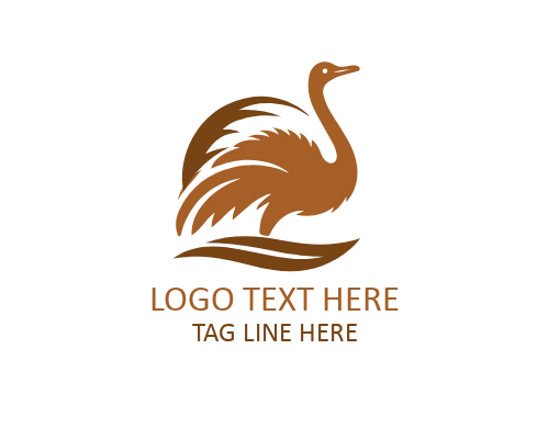 Minimal Ostrich Icon Logo