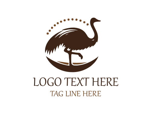 Minimal Ostrich Line Logo