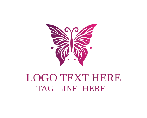 Minimal Outline Floral Butterfly Logo Design