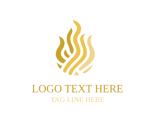 Minimal Outline Linear Fire Logo