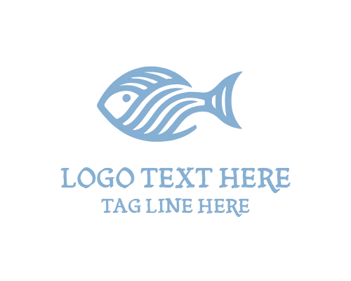 Minimal Outline Linear Fish Logo