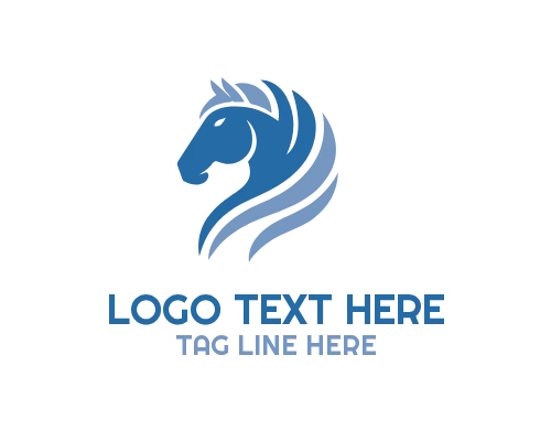 Minimal Outline Linear Horse Logo