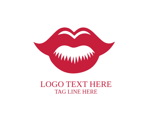 Minimal Outline Lips Logo