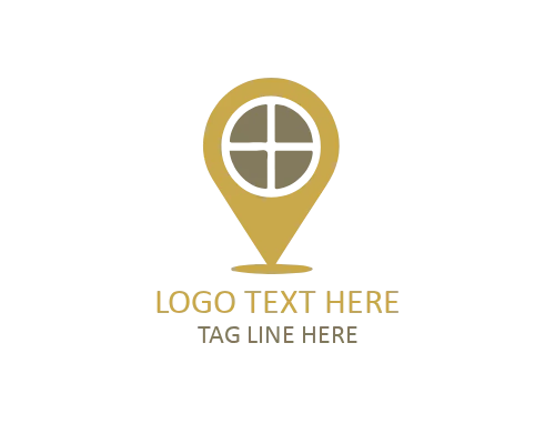 Minimal Outline Location Drop Logo for Navigation Brands