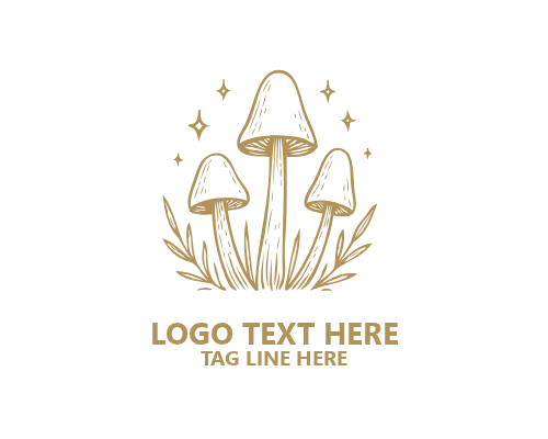 Minimal Outline Mushroom Logo