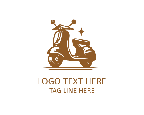 Minimal Outline Scooter Logo