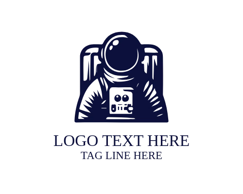 Minimal Outline Space Man Logo