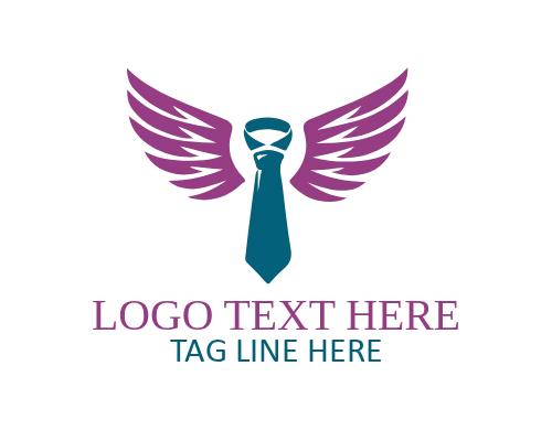 Minimal Outline Tie Wings Logo