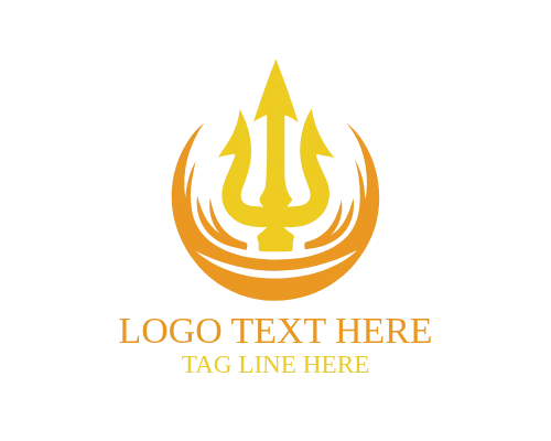  Minimal Outline Trident Logo