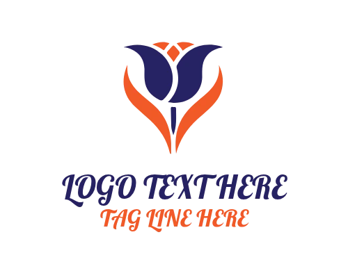 Minimal Outline Tulip Logo Design
