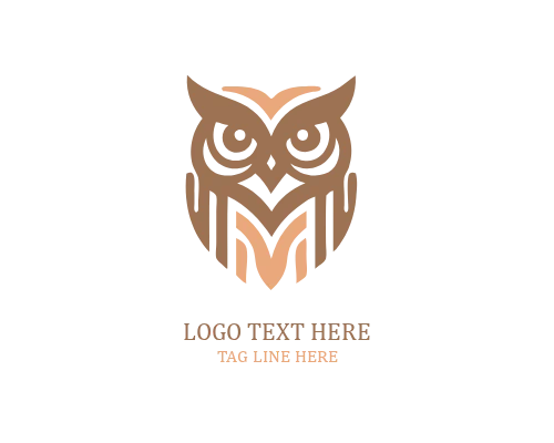 Minimal Owl Symbol Logo