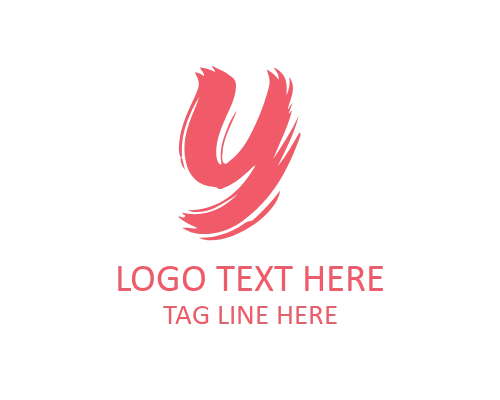Minimal Paint Brush Letter Y Logo for Clean Branding