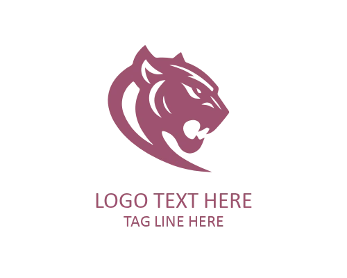 Minimal Panther Icon Outline Logo