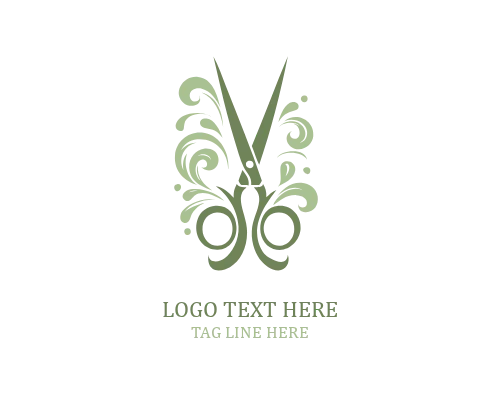 Minimal Petal Scissor Floral Logo