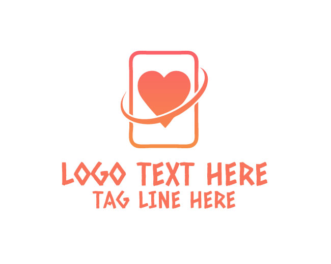 Minimal Phone Love Logo