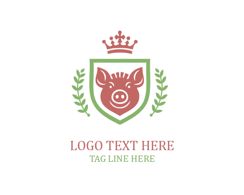 Minimal Pig Shield Logo