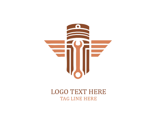 Minimal Piston Wings Logo