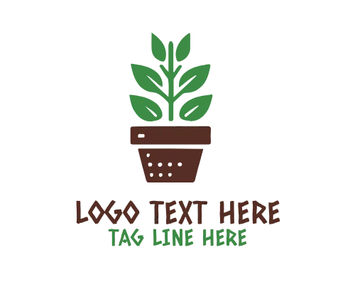 Minimal Plant Pot Nature Logo