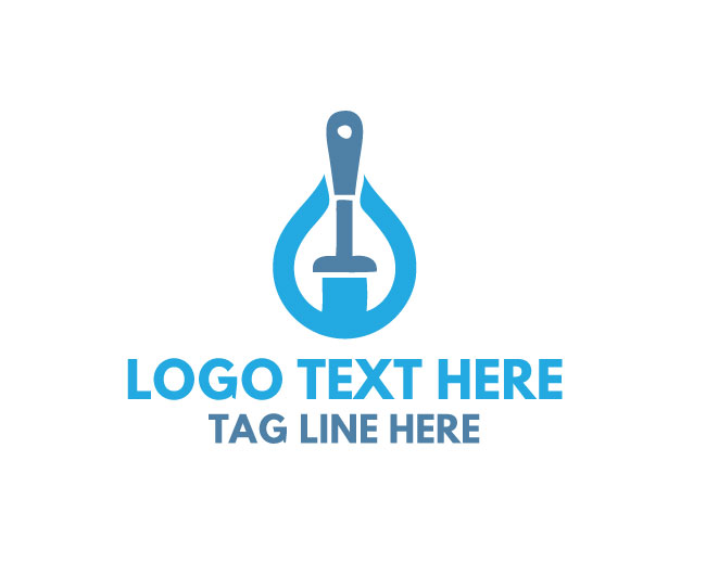 Minimal Plumbing Drop Logo