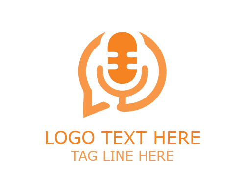 Minimal Podcast Microphone Logo for Modern Audio and Broadcast Branding