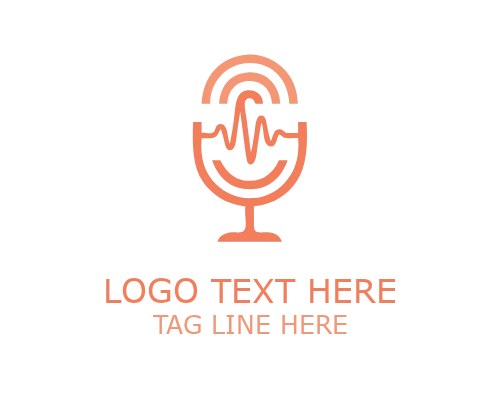 Minimal Podcast Wave Logo for Audio and Sound Branding