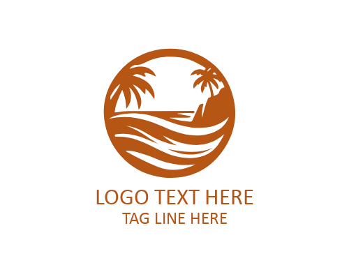 Minimal Pool Float Beach Logo for Resort and Travel Brands