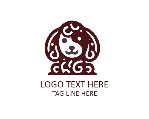 Minimal Puppy with Ball Logo for Pet Brands