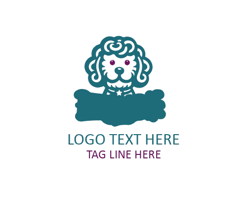 Minimal Puppy with Bow Logo for Pet Brands