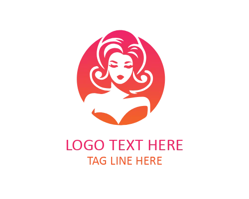 Minimal Retro Lady Face Logo