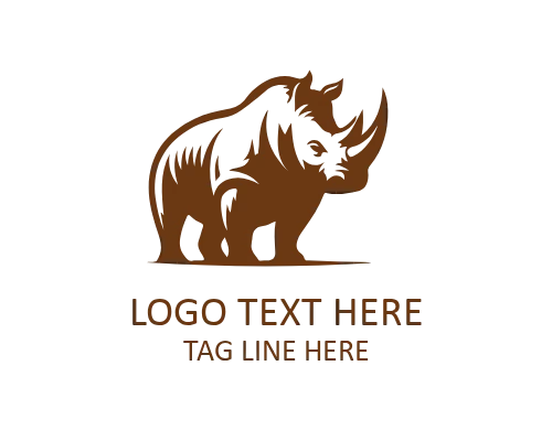 Minimal Rhino Animal Logo
