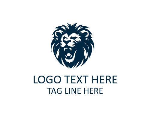 Minimal Roaring Lion Icon