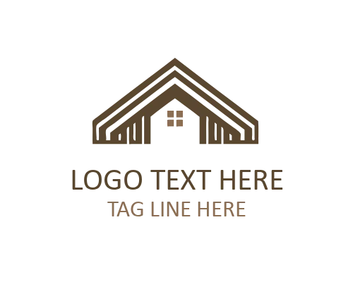 Minimal Roof Line Geometric Logo for Roofing and Architecture Brands