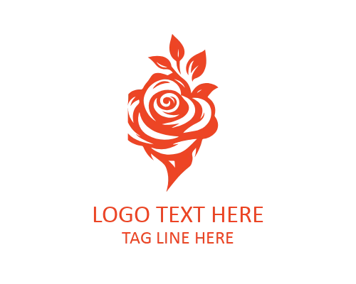 Minimal Rose Circle Logo