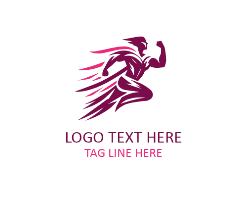Minimal Running Man Silhouette Logo for Sports Brands