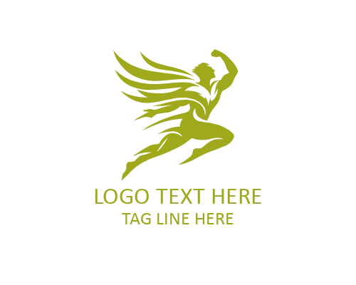 Minimal Running Man with Speed Lines Logo for Fitness Brands