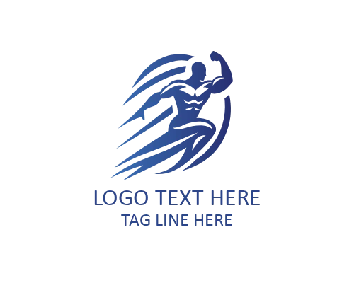 Minimal Running Stick Figure Logo for Fitness and Sports Brands