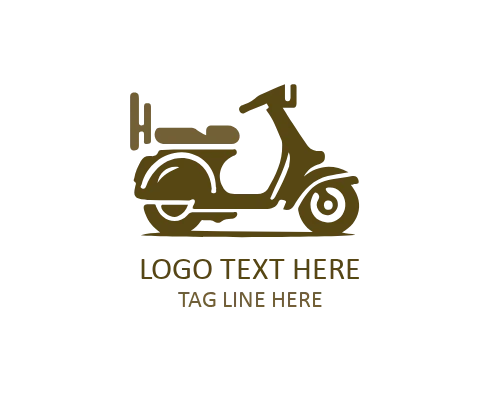 Minimal Scooter Silhouette Logo for Mobility Brands