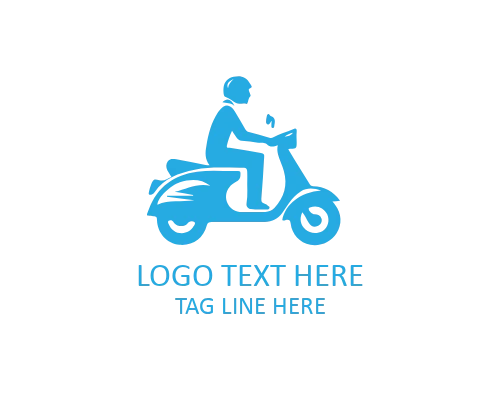 Minimal Scooter with Cargo Box Logo for Delivery Brands